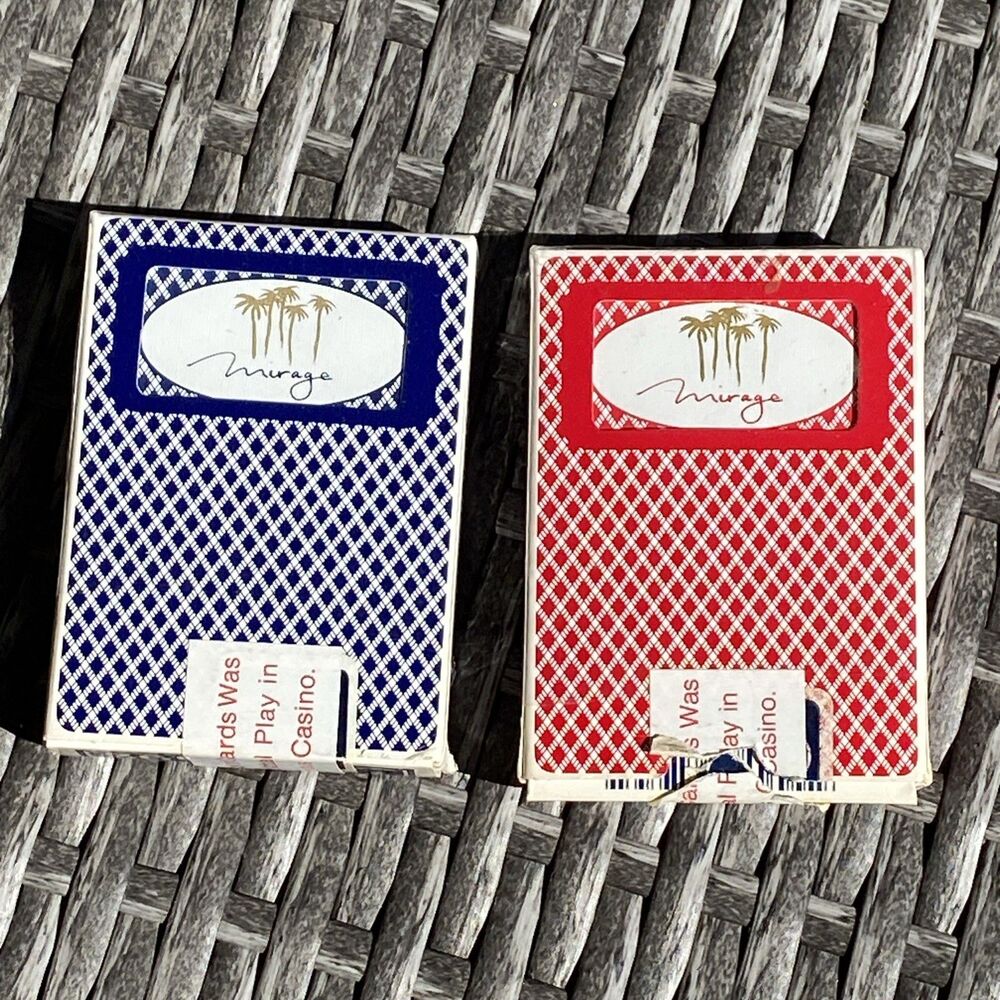 Lot of 2 Mirage Casino Blue Red Bee Las Vegas 1 Used 1 Sealed Complete